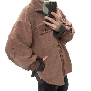 Rare cult favorite Free people ruby shacket jacket fleece mauve women’s Sz xs